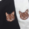 夏装女装韩版可爱猫咪刺绣宽松短袖T恤字母卡通中袖上衣学生体恤_4 均码 白色