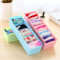 五格收纳盒袜子分类箱整理小内衣内裤桌面抽屉塑料叠加饰品储物盒 五件套(抹绿)