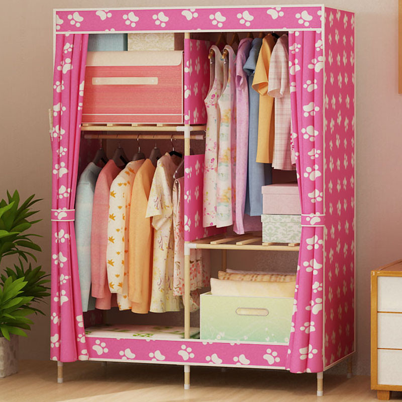 家时光实木布衣柜布1米-160木层 粉色脚丫