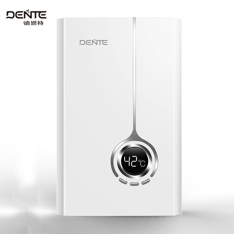 【苏宁自营】德恩特Dente（V7HC85白色）微电脑式即热式电热水器 智能恒温电热水器洗澡 8.5KW