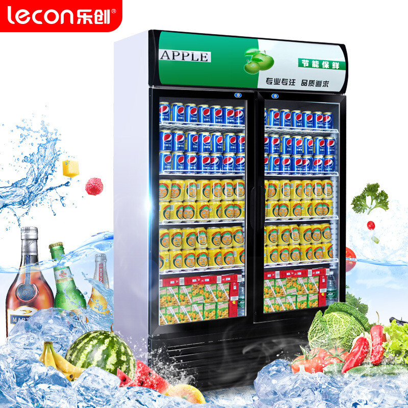 乐创（lecon）展示柜 商用冰柜 冰箱柜冰箱饮料柜冷柜双门风冷