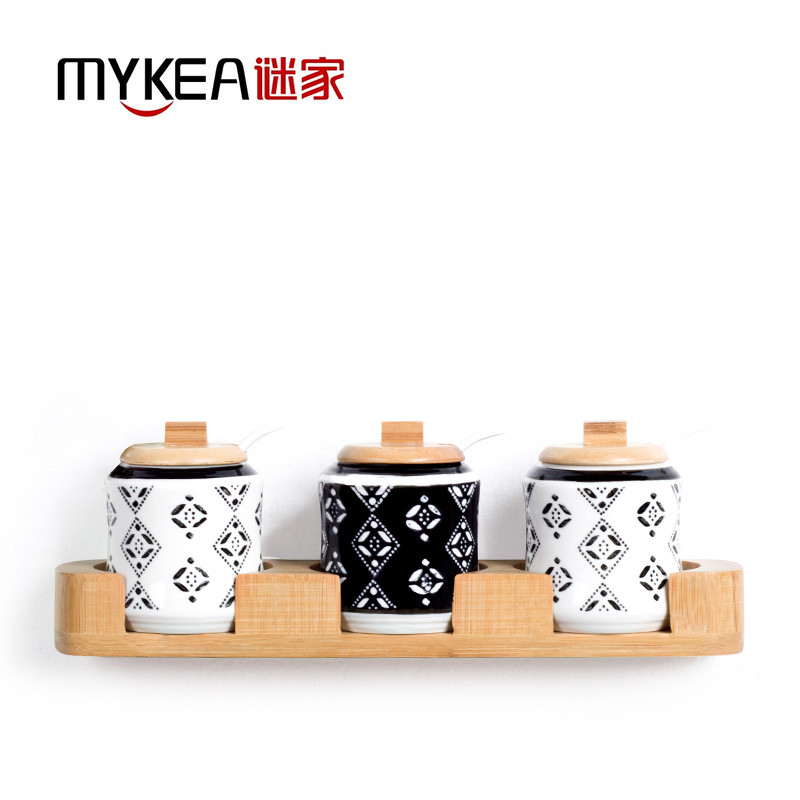 釉下环保原手工陶瓷彩绘系列调味罐J1704078