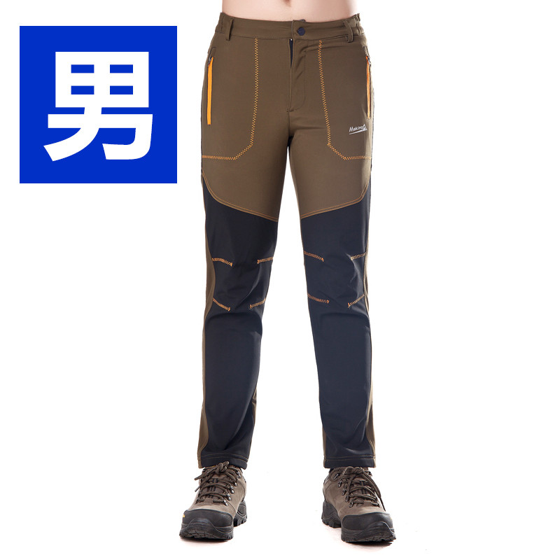 犸凯奴软壳裤2605-1 S 军绿色+黑色