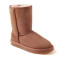 OZWEAR UGG OB002-II女鞋防泼水中筒雪地靴女鞋羊皮毛一体 栗色 40码