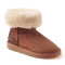 OZWEAR UGG OB002TLZ冬款中筒印花女士雪地靴多色动物纹靴子 栗色 35码