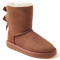OZWEAR UGG OB083-II 蝴蝶结女鞋羊毛一体中筒雪地靴 栗色 38码