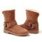 OZWEAR UGG OB271 女鞋防泼水羊皮羊毛防滑可两穿雪地靴 栗色 40码