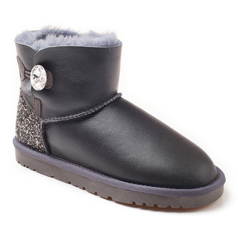 OZWEAR UGG OB282 女士羊毛一体低筒雪地靴 灰色 38码