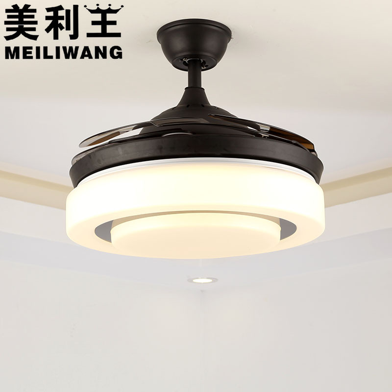 美利王吊灯新中式带电扇灯风扇吊灯隐形仿古复古餐厅灯客厅卧室家用吊扇灯风扇灯LED三档调光静音省电电机质保十年 A款-42寸变光壁控