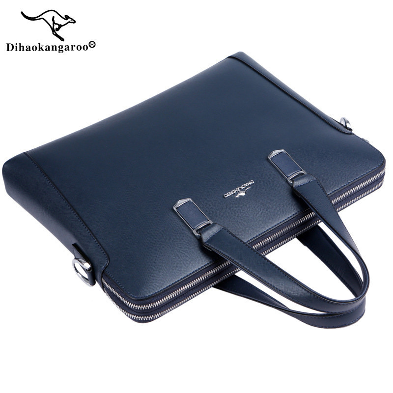 bw9新款袋鼠男包公文包男手提包男士包包手拿横款拎包男真皮商务斜