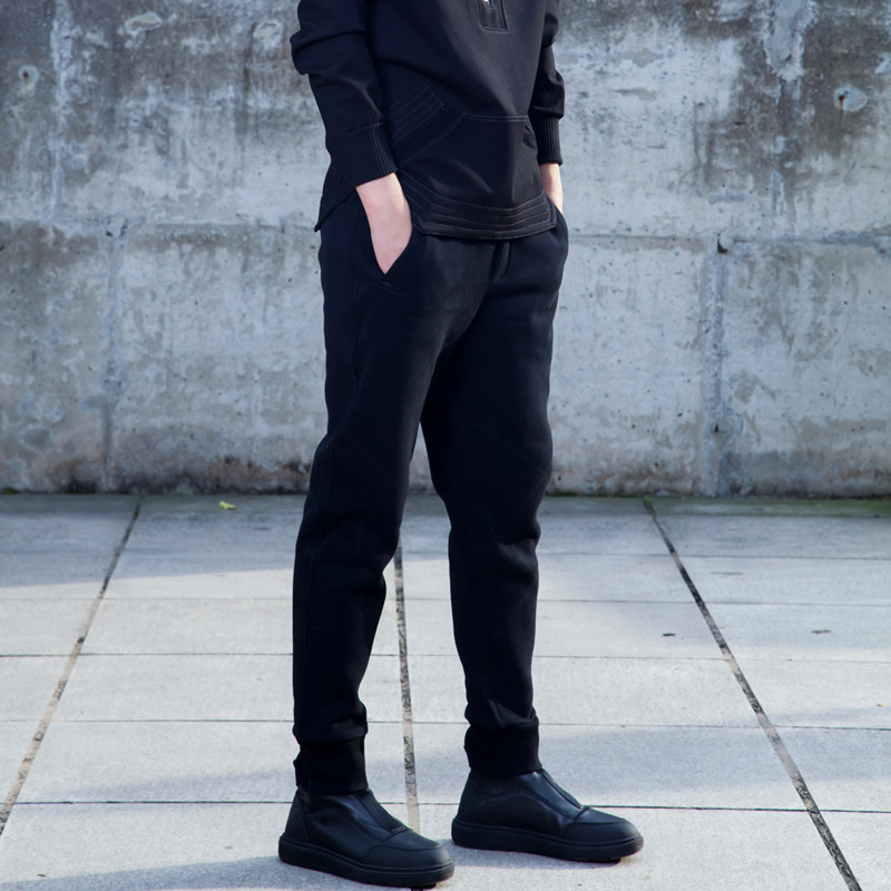 原创秋冬男士哈伦裤卫裤潮男韩版修身小脚运动裤长裤收口休闲裤子