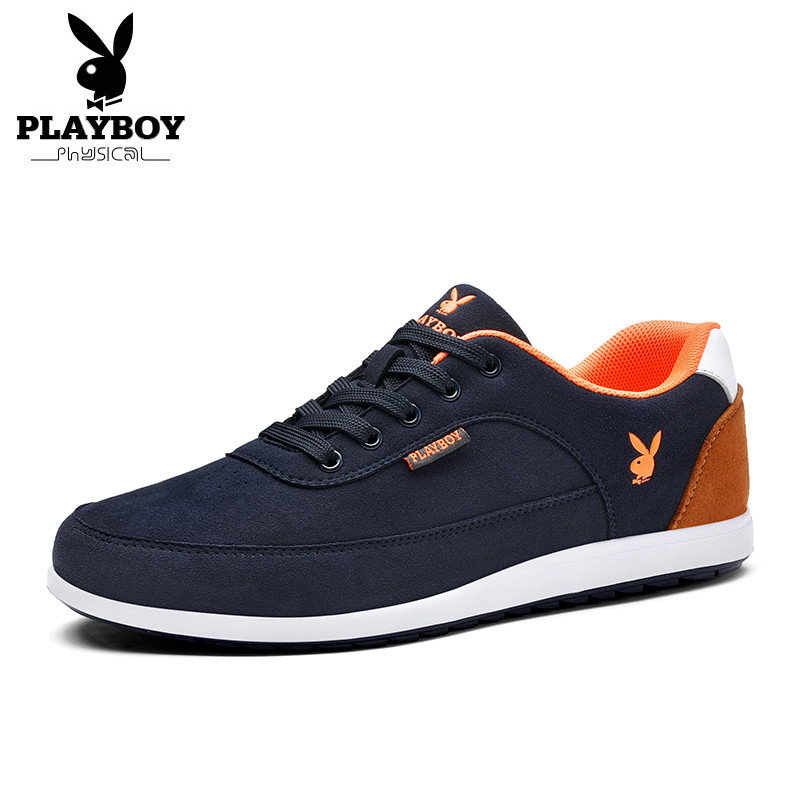 花花公子（PLAYBOY） 秋冬季保暖男鞋韩版加绒运动鞋轻便休闲棉鞋男潮DA73088 -1深蓝 41码