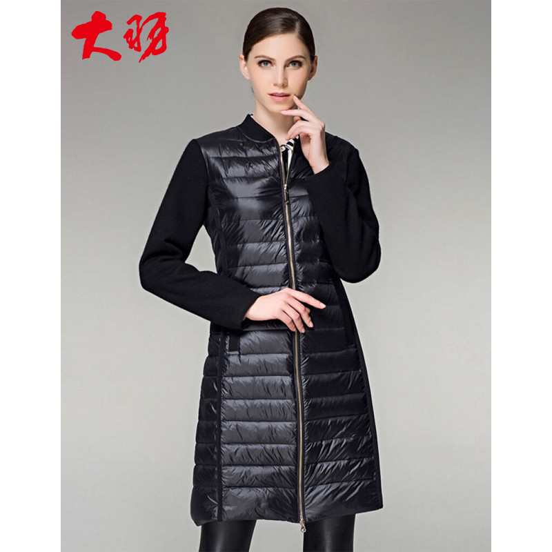 大羽中长款羽绒服女9768 XL/175/96 黑色