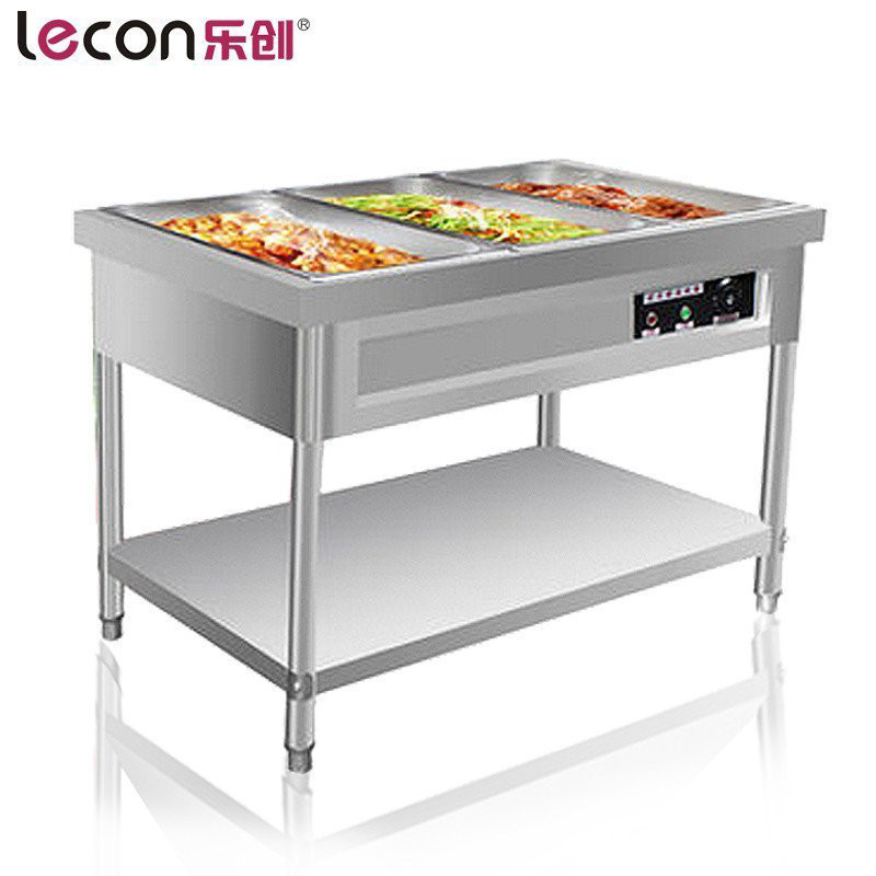 乐创（lecon）商用电热保温台 售饭车快餐车 六格