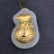 富贵平安足金999金镶和田玉吊坠 一生平安6.95g