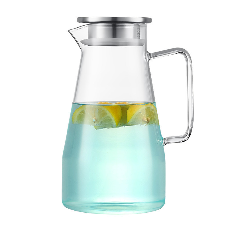 青苹果耐热玻璃冷水壶家用耐高温凉水壶果汁扎壶防爆大容量凉水杯 1.