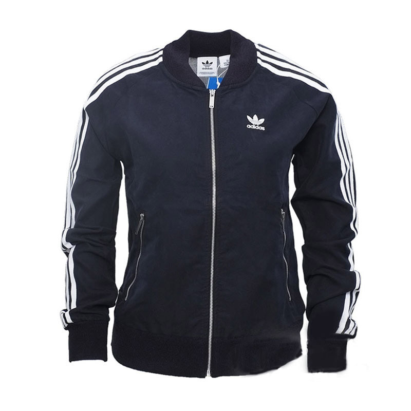 adidas阿迪达斯三叶草女子夹克外套2017新款休闲运动服FI1479 藏青色 40