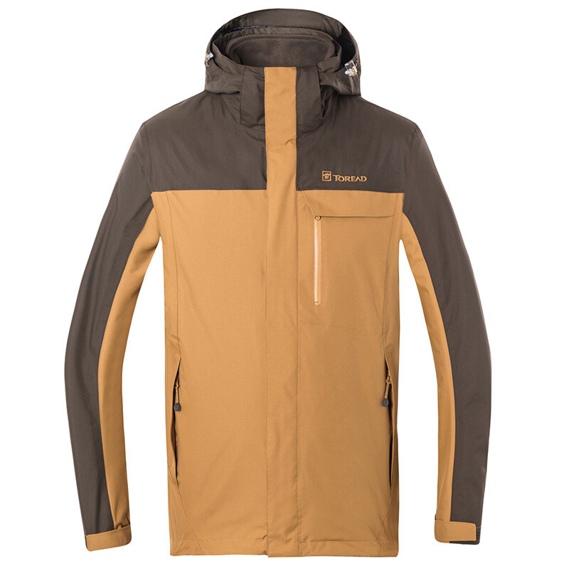 探路者（TOREAD） 冲锋衣三合一男款外套防水抓绒两件套TAWE91603 XL TAWE91603-F67F莺茶色/栗棕
