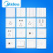 Midea/美的 86型家用开关面板 单双联墙壁电源插座E06雅白 E06象牙白 E06K63一开三孔16A单控