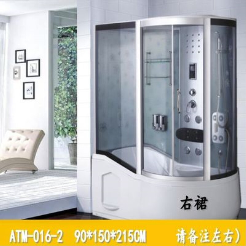 整体淋浴房带浴缸底座一体封闭浴室沐浴蒸汽房016 150贴膜(备注左裙或右裙)