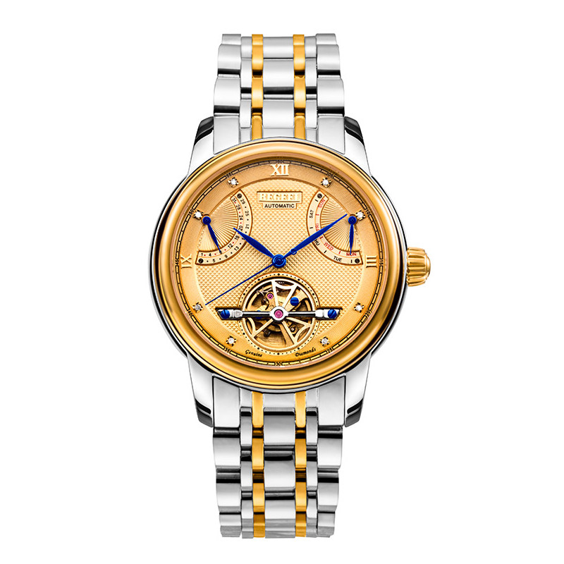 宾爵(begeel)手表 飞轮系列机械男士手表 飞返五针计时机械手表全自动