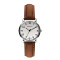 鹏志（PANGCHI）手表 进口2035机芯时尚商务男表 超清大数字钢带女士腕表2511 棕带银壳白面（女款）