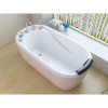 小户型多彩浴盆浴缸小型淋浴磨砂一体式热水普通欧式可配整体立式 &asymp1.3m 白色五件套(银)