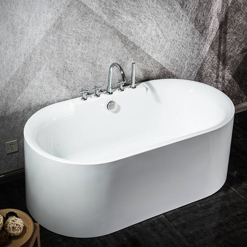 成人小户型浴缸家用欧式个性靠墙卫生间一体式水池浴池水池配件冷 &asymp1.7M 五件套
