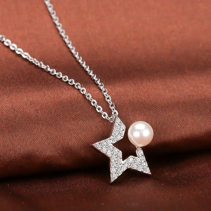 Swarovski施华洛世奇星星珍珠水晶项链5215275 银色