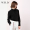 Neelly/纳俪2018春季新款短款纯色立领衬衫上衣_1 XL 白色
