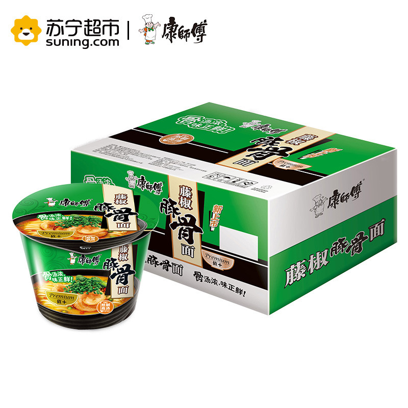 康师傅 藤椒豚骨面整箱装 110g*12桶