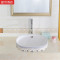 艺术嵌入式金台台中盆半嵌入式埋入大理石洗面盆大号脸盆水池台下艺术卫生间人造石大小 罗马风情圆形盆金龙头套餐