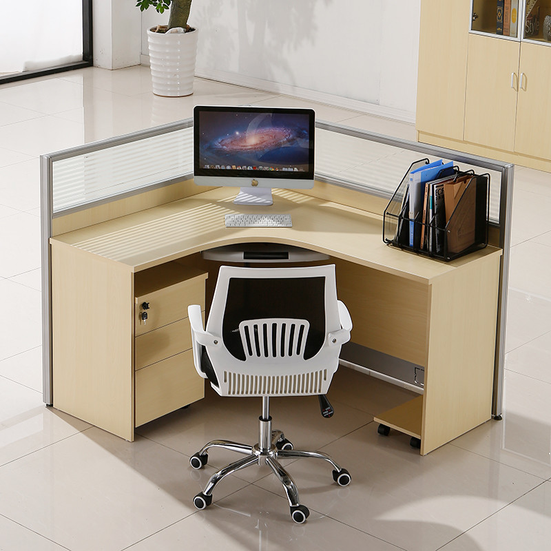 [万保]办公家具 屏风办公桌 现代简约带小柜员工桌电脑桌 可定制其他