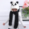 贝迪牛秋冬学生韩版套装可爱帽子围巾手套三件套儿童熊猫保暖围脖 1岁-8岁 米色兔子帽子围巾手套一体