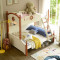 A家家具 地中海高低子母床简约公主儿童床上下床实木带护栏双层床 1.2m高低床（原木色）
