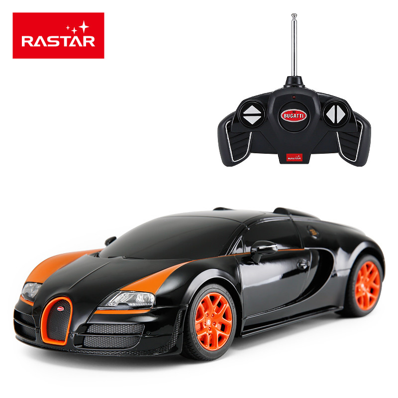 星辉（Rastar）1:18布加迪威速遥控汽车男孩儿童玩具车53900黑色