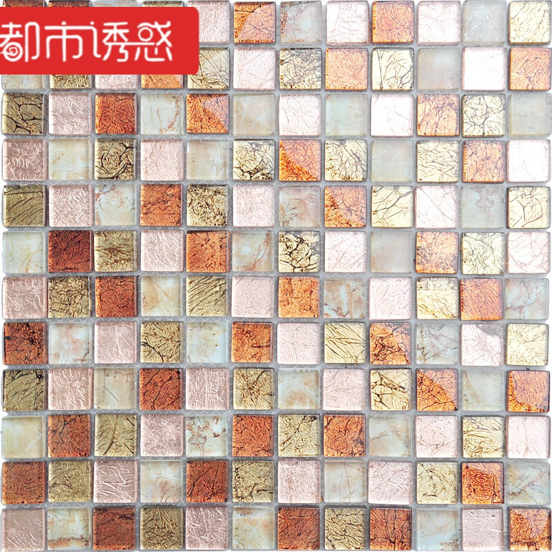 水晶马赛克金箔拼图背景墙卫生间瓷砖YG02430×30