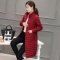 JMOORY 女装2017轻薄款羽绒服女中长过膝韩版修身风衣外套冬装新款潮 酒红色 L