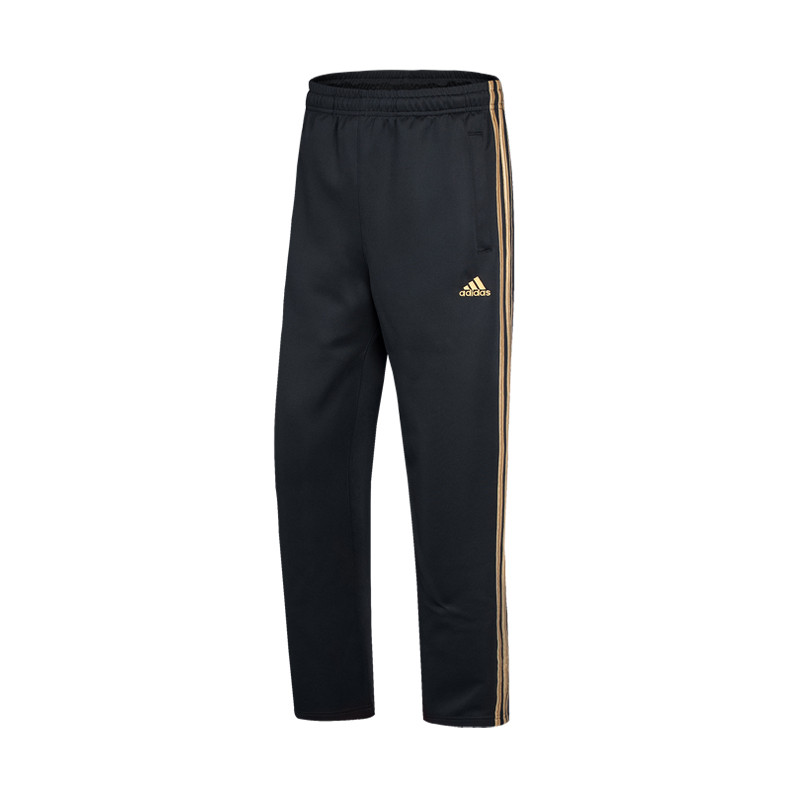 阿迪达斯2017秋季新款男装运动长裤休闲跑步针织裤 XXL 黑金三条纹(南韩丝)