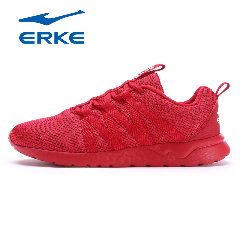 鸿星尔克erke2018新款舒适运动鞋时尚轻便慢跑鞋男鞋跑步鞋11118102028 大红 43码