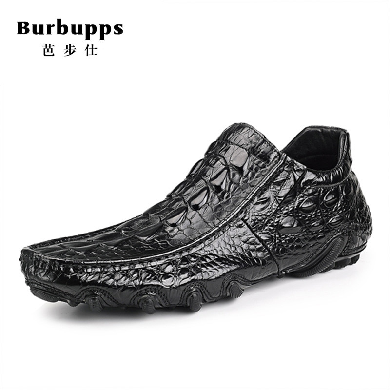 法国品牌芭步仕Burbupps真皮男士时尚潮流商务正装鳄鱼纹皮靴BS0622 黑色 37码