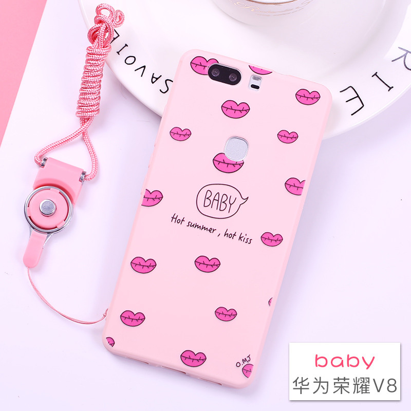 华为荣耀8手机外壳huawei荣誉v8保护套Honor8挂绳FRD-AL10女AL00 baby(荣耀V8)