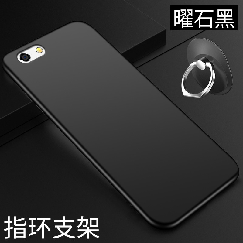 OPPOR8007手机套0pp0R8000保护壳opp0R1S简约R1L软外壳oppo防 曜石黑+同色支架