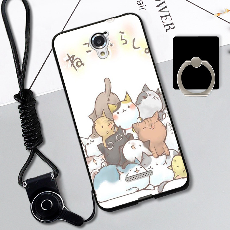 Coolpad酷派y75手机壳Coolpady76保护套硅胶y80d全包边5.5寸防摔 一群猫+挂绳+指环