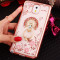 三星note3指环壳印花n9009保护套n9002潮女n9008v软壳n9005手机壳 粉开屏孔雀-玫瑰金