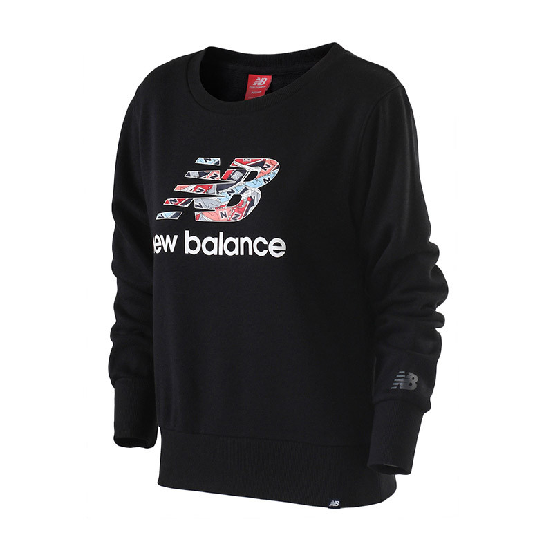 New Balance/NB女装长袖T恤2018新款休闲针织运动服AWT81570 黑色 L