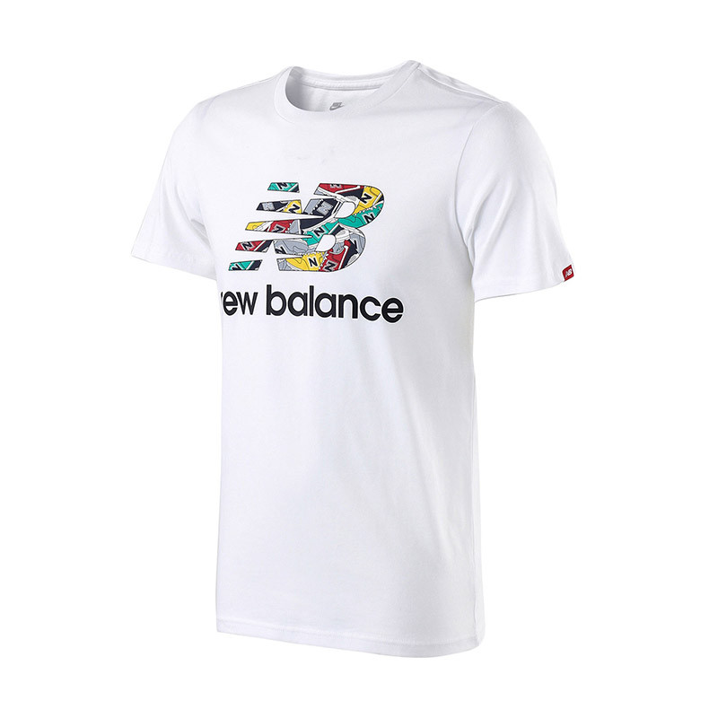 New Balance/NB男装短袖T恤2018新款圆领运动休闲上衣AMT81572 XL 白色