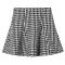 洛诗琳2017秋季新款女简约时尚优雅黑白千鸟格修身呢子A摆半身裙 M 千鸟格