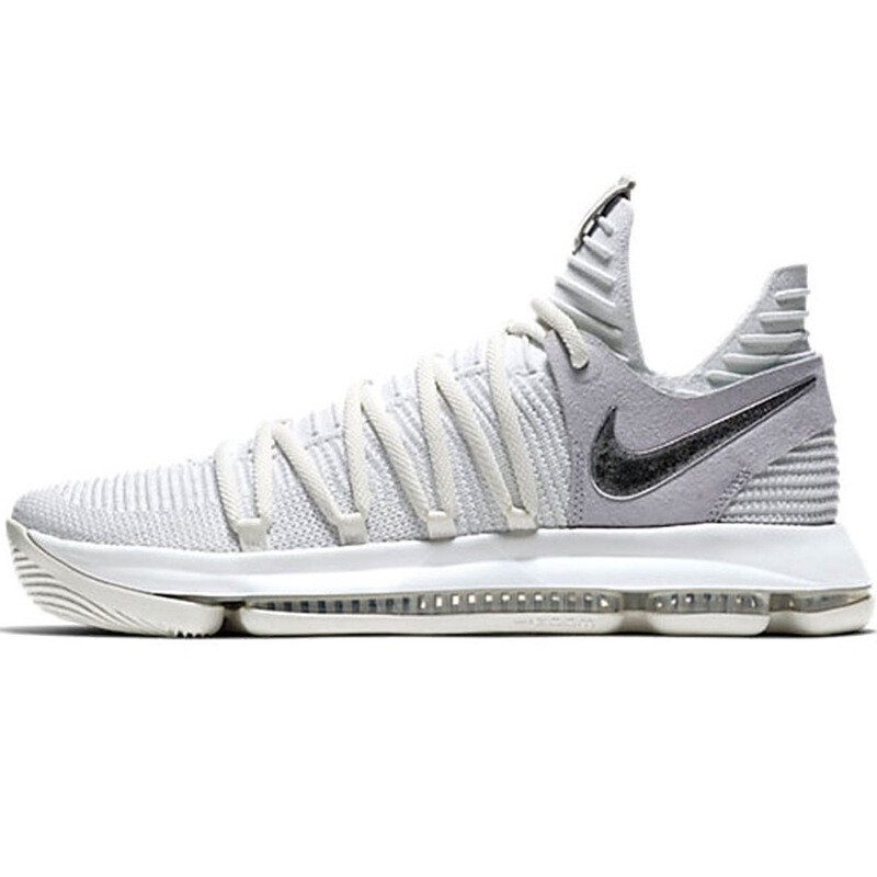 Nike耐克男鞋ZoomKD10杜兰特10代白银运动篮球鞋897816-100-101 银灰897816-100 45
