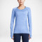 NIKE耐克DRI-FIT女跑步速干针织衫长袖T恤-718583-486 M 蓝色